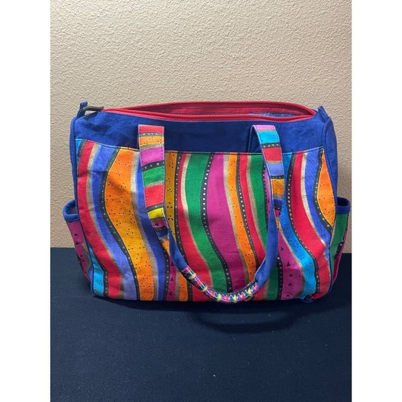 Laurel Burch Rose with Bird Woman Tote Bag Vibrant Colors - Picture 2 of 12